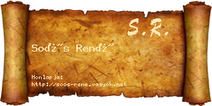 Soós René névjegykártya