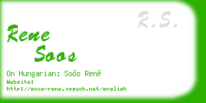 rene soos business card